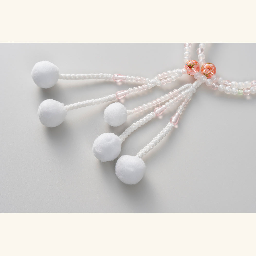 プラスチック念珠 親玉花柄入り 8寸