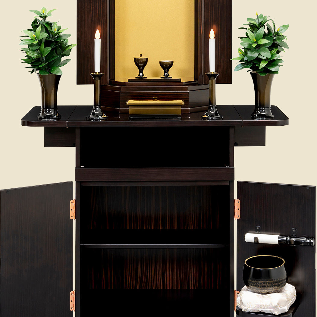 ミニ厨子 上下台セット 黒檀