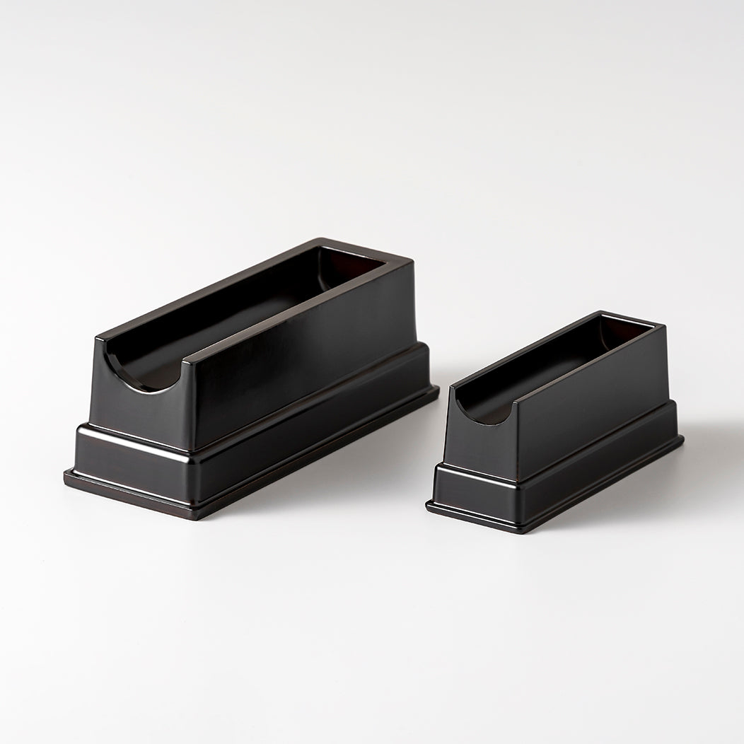 プラスチック仏具　角りん棒台(黒檀)　小 ／ 中