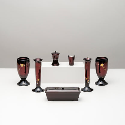 高岡製真鍮仏具　優型　枝桜彫金　７具足セット